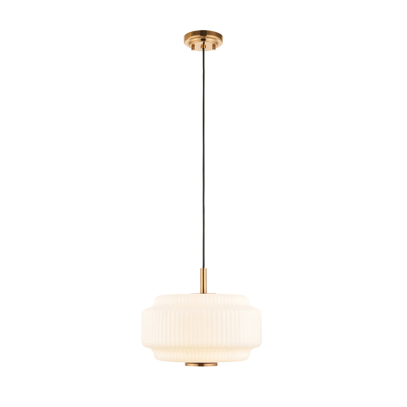 Evora Large Pendant – alternative view in brushed aged brass