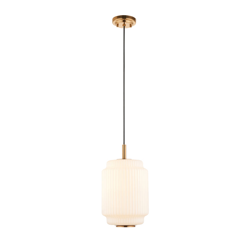 Evora Small Pendant – alternative view in brushed aged brass