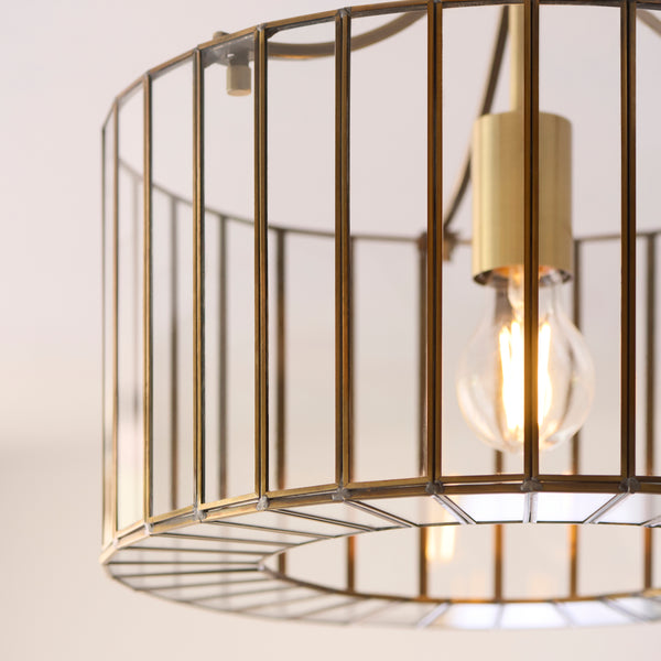 Close-up of the clear glass on the Antalya Flush Ceiling Light