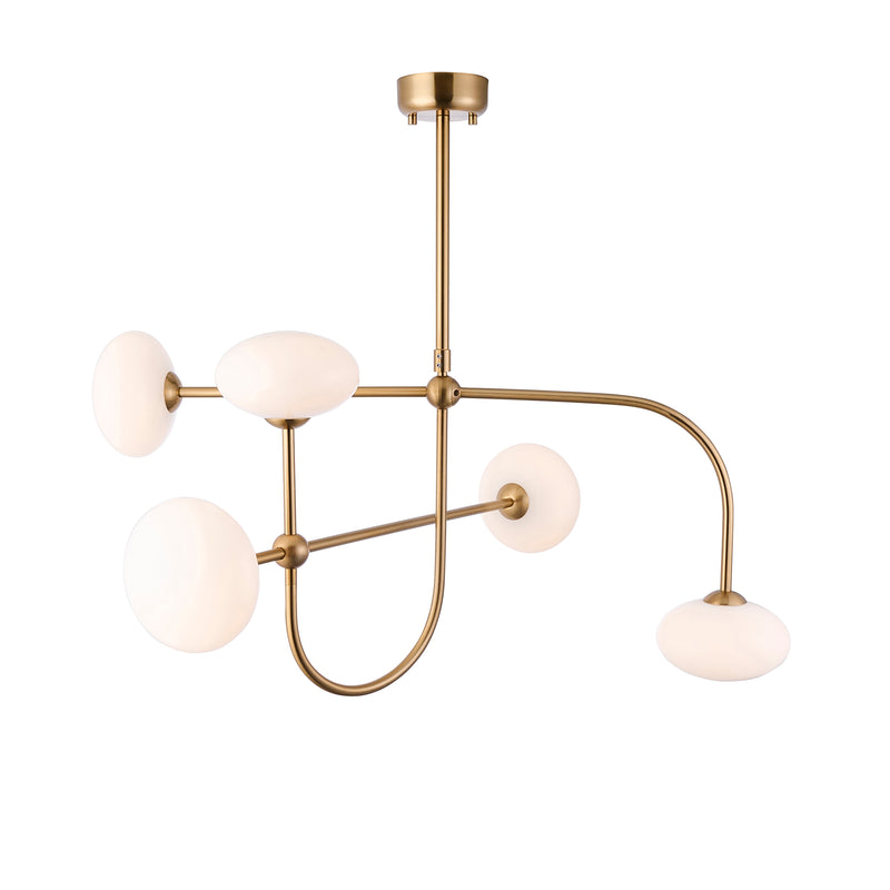 Close-up of the Ottowa 5 Light Pendant ceiling plate and fittings