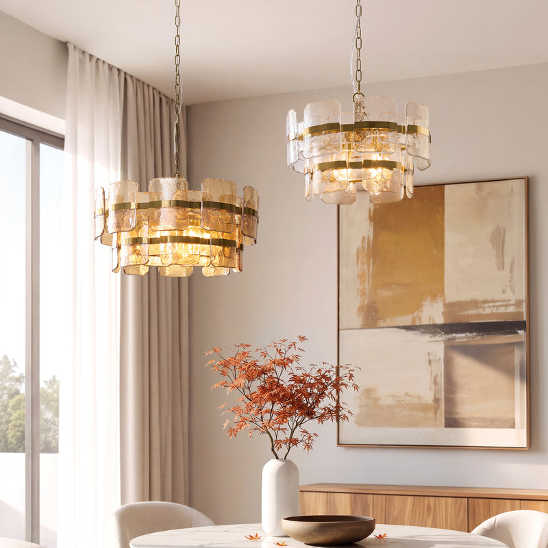 Close-up of the Ancara 3 Light Clear Glass Pendant ceiling plate and fittings