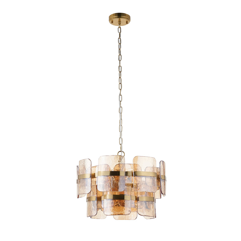 Ancara 3 Light Pendant – alternative view in brushed aged brass
