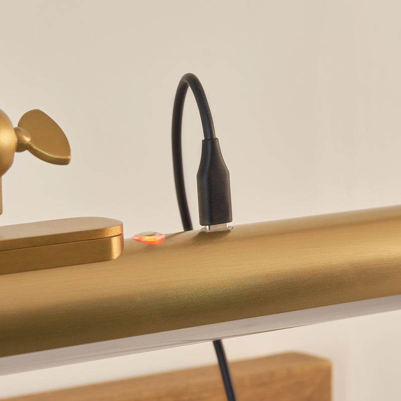 Maris Rechargeable Picture Light – alternative view in warm brass