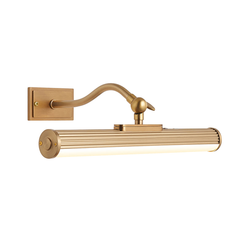 Endon Kindos Rechargeable Picture Light in warm brass with frosted polycarbonate