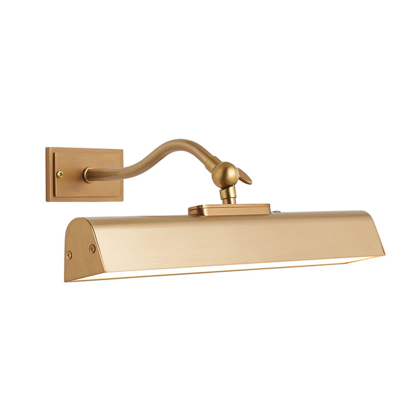 Endon Lasos Rechargeable Picture Light in warm brass with frosted polycarbonate