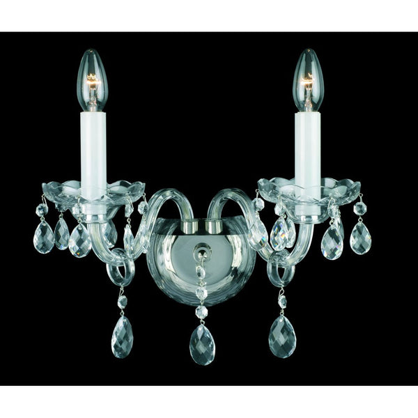 Impex Dolni 2 Light Crystal Wall Light in Nickel – A stylish and elegant wall light, perfect for modern and classic interiors. High-quality and durable design.