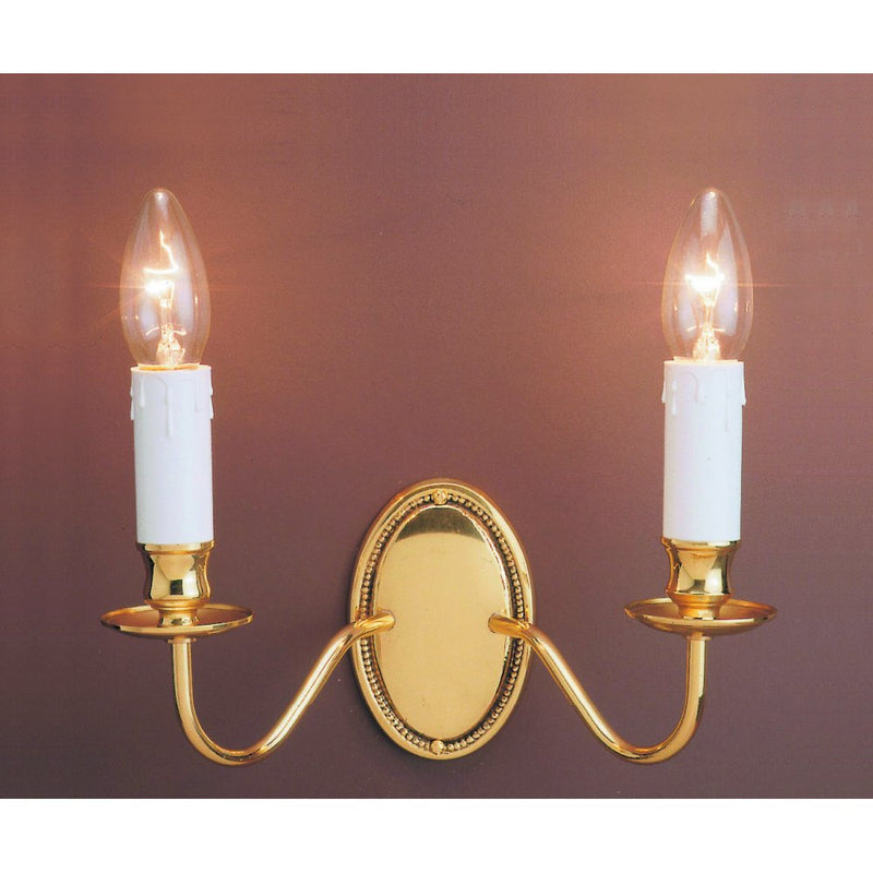 Impex Georgian 2 Light Wall Light in Polished Brass – A stylish and elegant wall light, perfect for modern and classic interiors. High-quality and durable design.