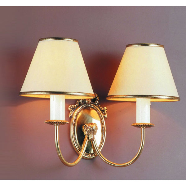 Impex Eden 2 Light Wall Light in Polished Brass – A stylish and elegant wall light, perfect for modern and classic interiors. High-quality and durable design.