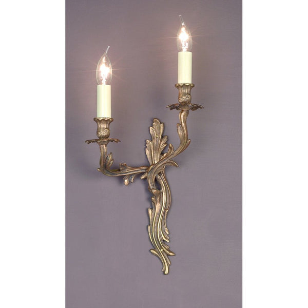 Impex Louis 2 Light Wall Light in Polished Brass – A stylish and elegant wall light, perfect for modern and classic interiors. High-quality and durable design.