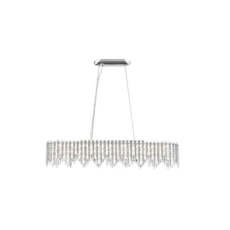 Endon Hadden 1-Light Pendant in Nickel features a sleek cubic design, adjustable height, and dimmable functionality. A modern pendant light, perfect for contemporary kitchens, living rooms, and stylish interiors.