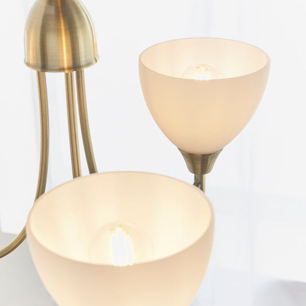 Close-up of the opal glass on the Alton 3 Light Pendant