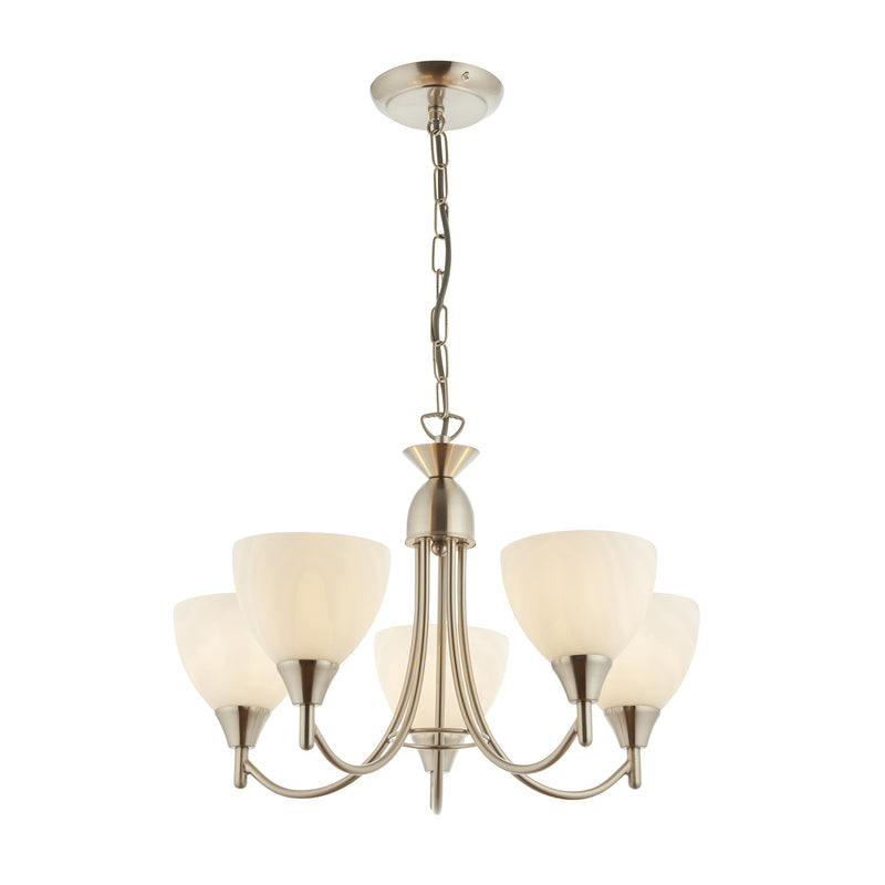 Alton 5 Light Pendant – alternative view in satin chrome