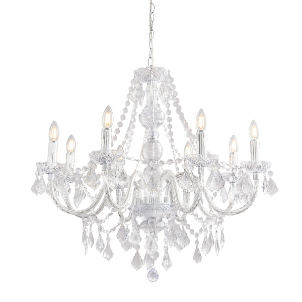 Endon Clarence 8 Light Chandelier in chrome and clear acrylic