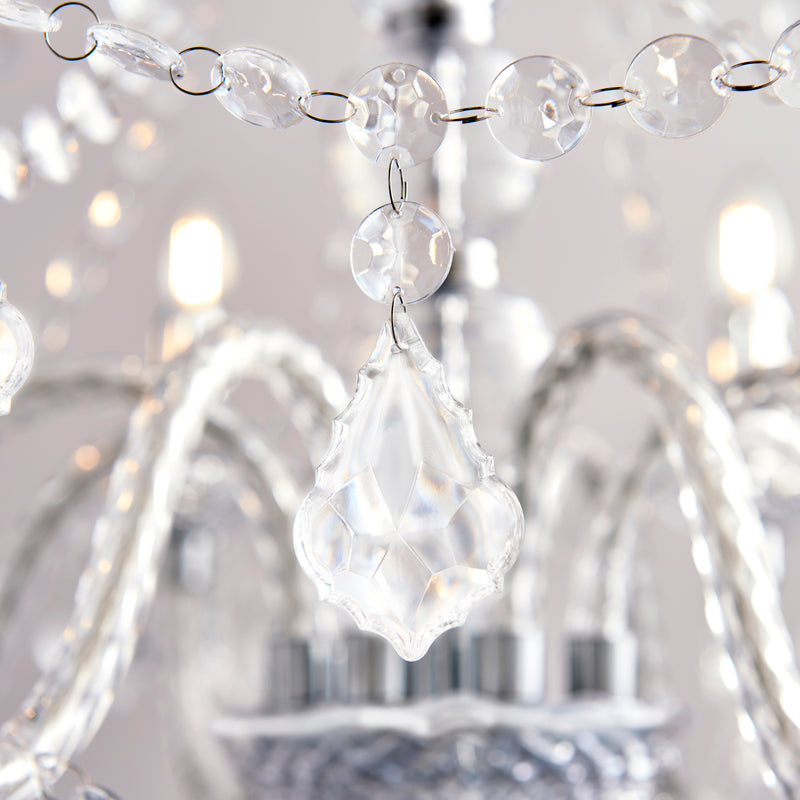 Close-up of the metalwork on the Clarence 8 Light Chandelier