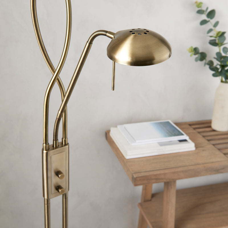 Close-up of the Monaco Mother and Child Floor Lamp shade and finish