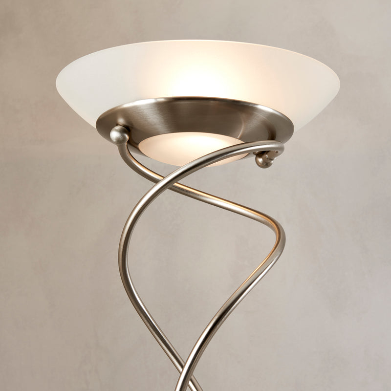 Monaco Mother and Child Floor Lamp lit up in a living room setting