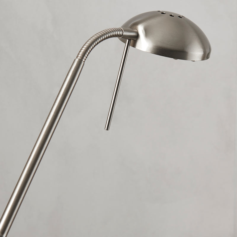 Detail of the satin chrome finish on the Monaco Mother and Child Floor Lamp