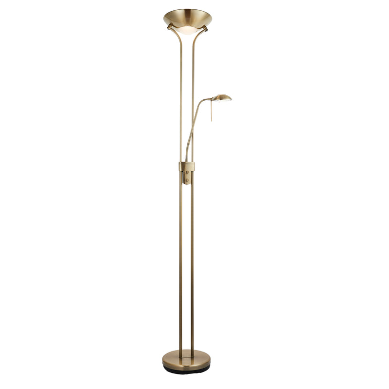 Endon Rome Mother and Child Floor Lamp in antique brass on a white background