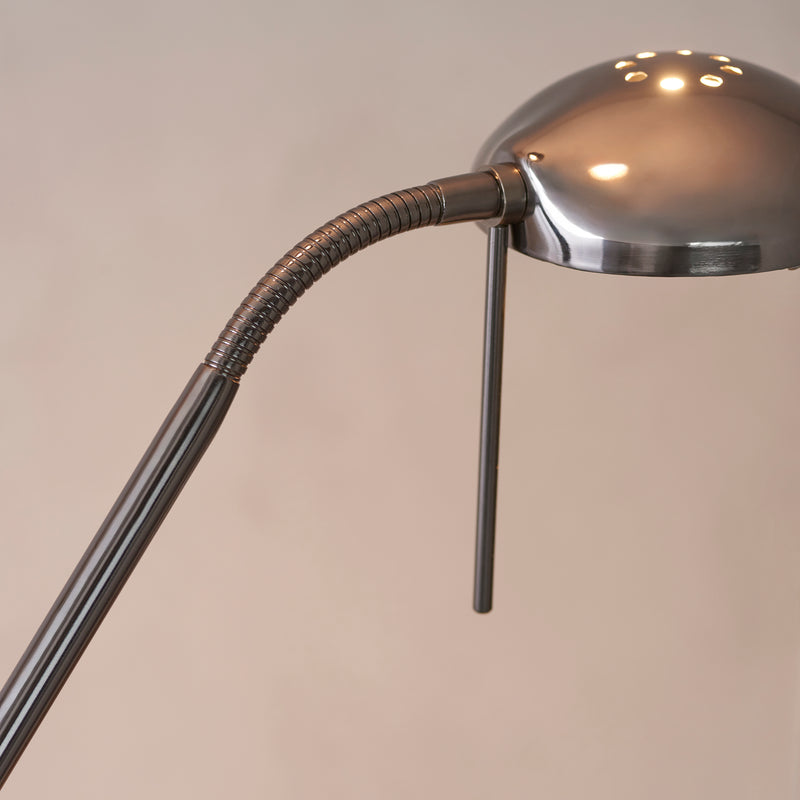 Detail of the black chrome finish on the Rome Mother and Child Floor Lamp
