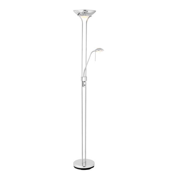 Endon Rome Mother and Child Floor Lamp in chrome on a white background