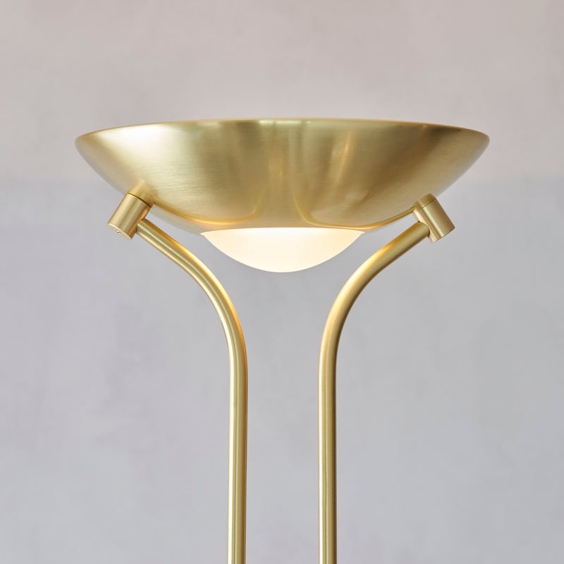Rome Mother and Child Floor Lamp lit up in a living room setting