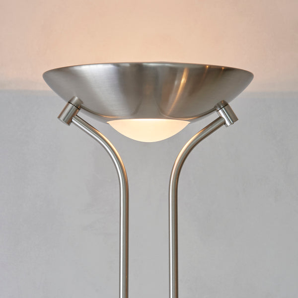 Rome Mother and Child Floor Lamp lit up in a living room setting