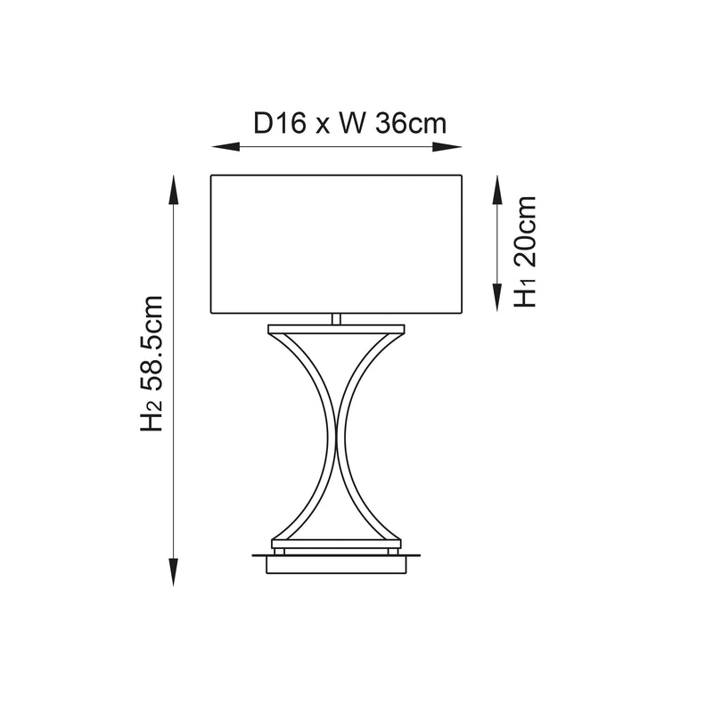 Epalle Table Lamp dimension drawing showing height and width