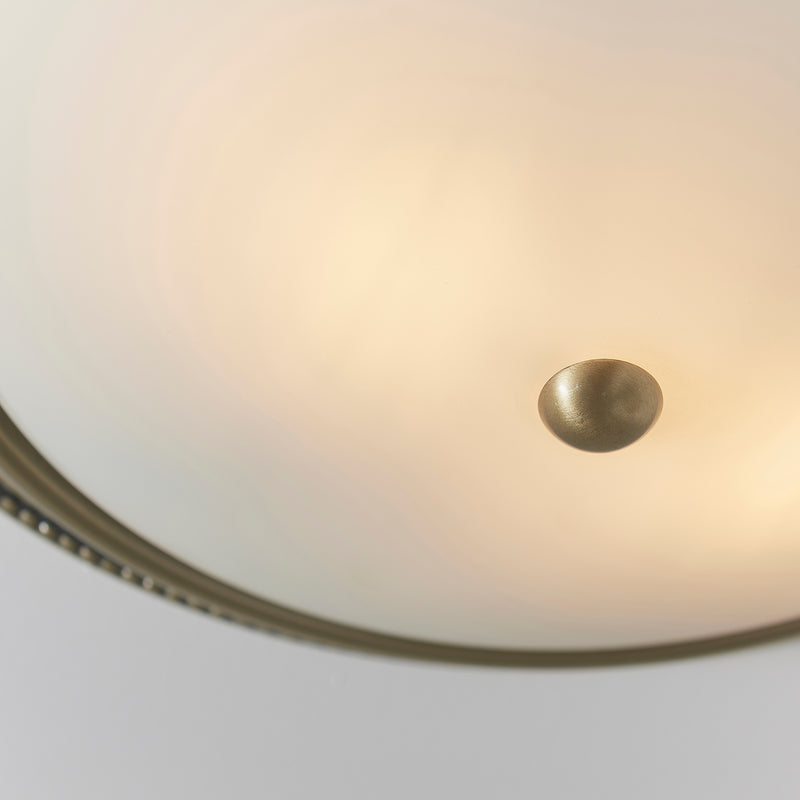 Atlas 2 Light Flush Ceiling Light – alternative view in antique brass
