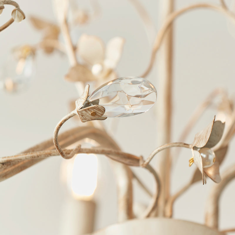 Lullaby 3 Light Chandelier – alternative view in cream and brushed gold