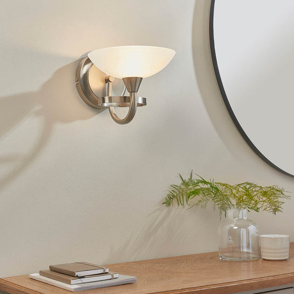 Interiors 1900 Cagney Wall Light Satin Chrome