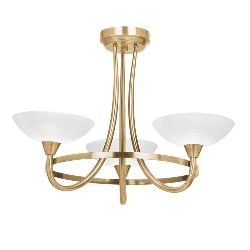 Cagney 3 Light Semi Flush Ceiling Light – alternative view in antique brass