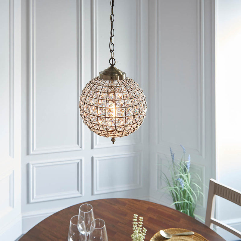 Close-up of the clear glass on the Tanaro Pendant
