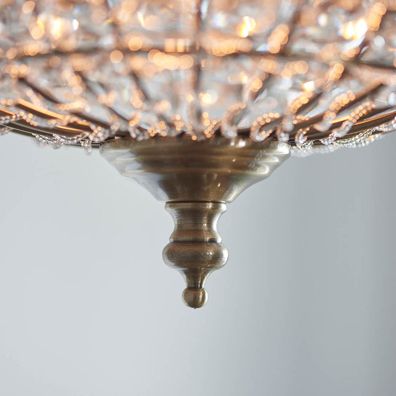 Detail of the antique brass finish on the Tanaro Pendant