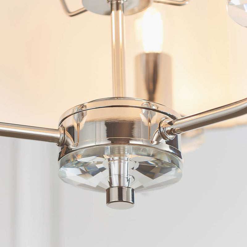 Nixon 3 Light Chandelier – alternative view in bright nickel