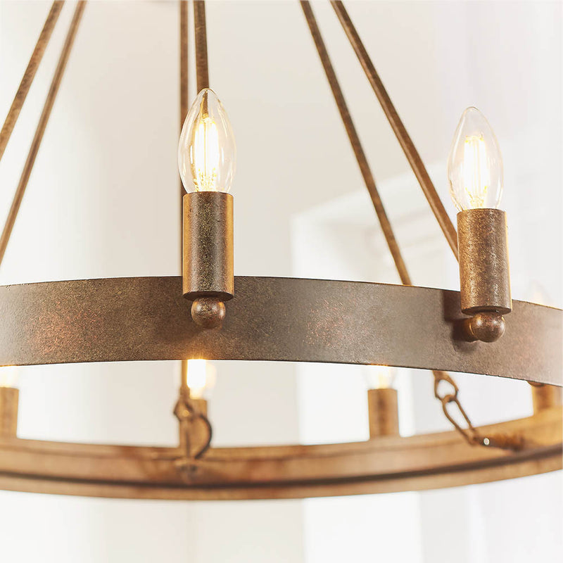 Chevalier 12 Light Candle Chandelier detail showing the metalwork and fittings