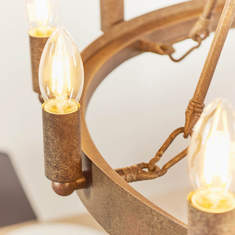 Chevalier 12 Light Candle Chandelier – alternative view in aged metal