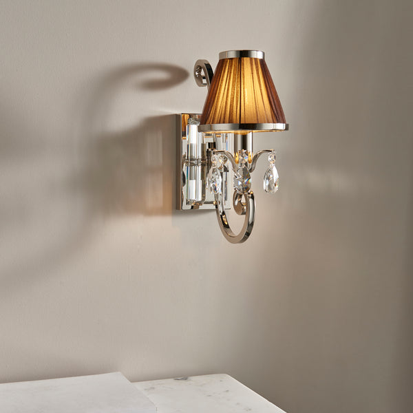 Interiors 1900 Oksana 1 Light Wall Light Chocolate Brown