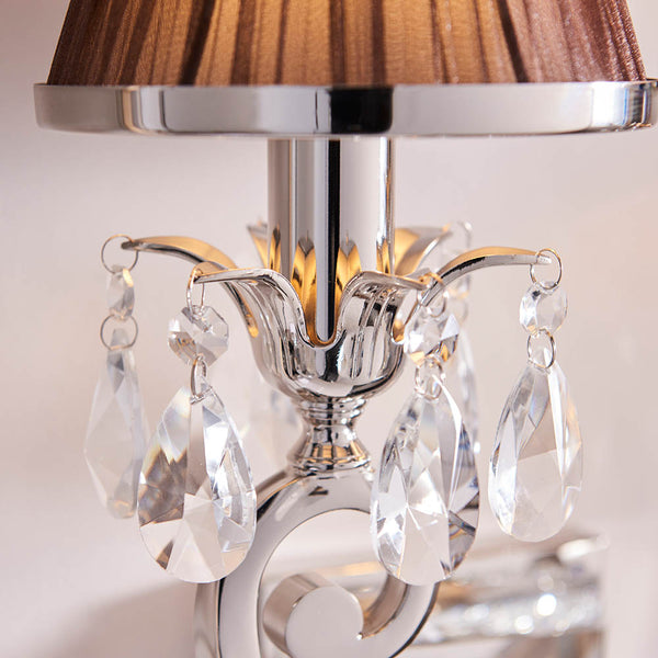 Interiors 1900 Oksana 2 Light Wall Light Chocolate Brown