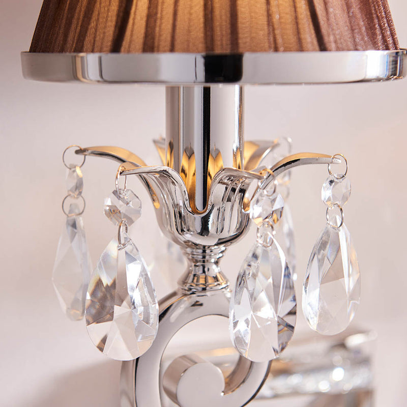 Interiors 1900 Oksana 2 Light Wall Light Chocolate Brown