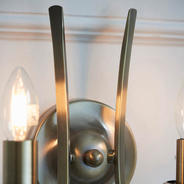 Interiors 1900 Penn 2 Light Twin Wall Light Brass