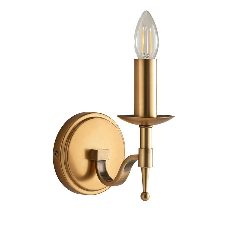 Interiors 1900 Stanford 1 Light Wall Light in Antique Brass