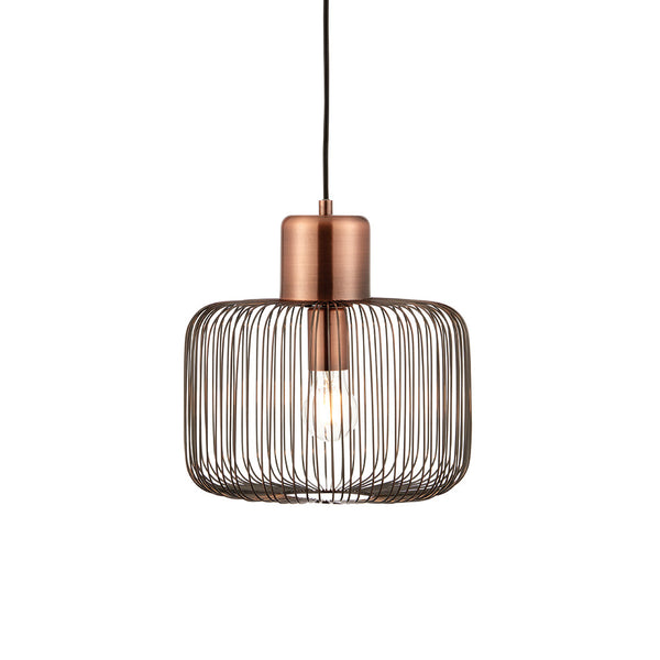 Endon Nicola Cage Pendant in antique copper