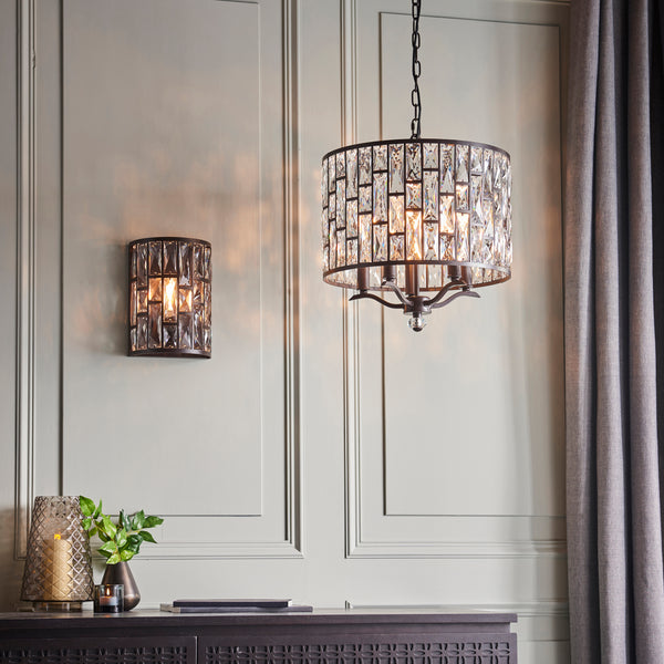 Interiors 1900 Belle 1 Light Wall Sconce Dark Bronze