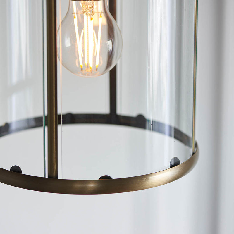 Close-up of the Lambeth Lantern Pendant ceiling plate and fittings