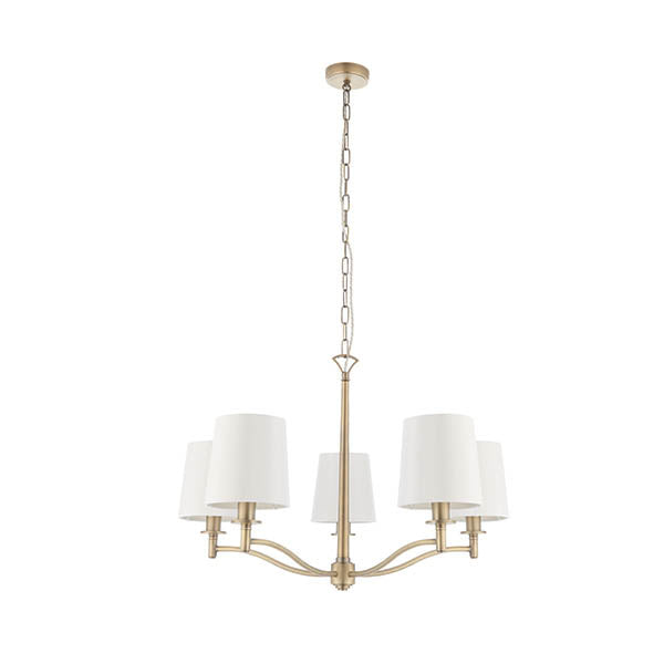 Ortona 5 Light Chandelier – alternative view in matt antique brass