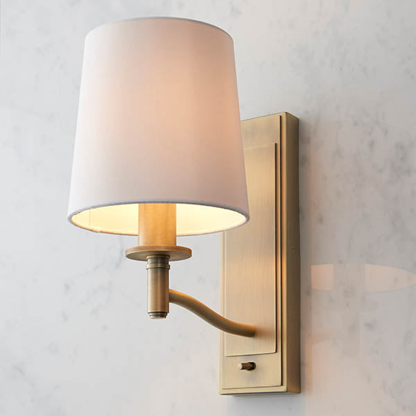 Endon Ortona 1 Light Wall Light Antique Brass