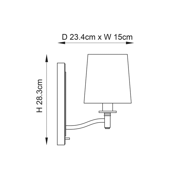 Endon Ortona 1 Light Wall Light Antique Brass