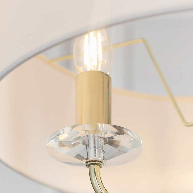 Close-up of the Nixon 3 Light Chandelier ceiling plate and fittings