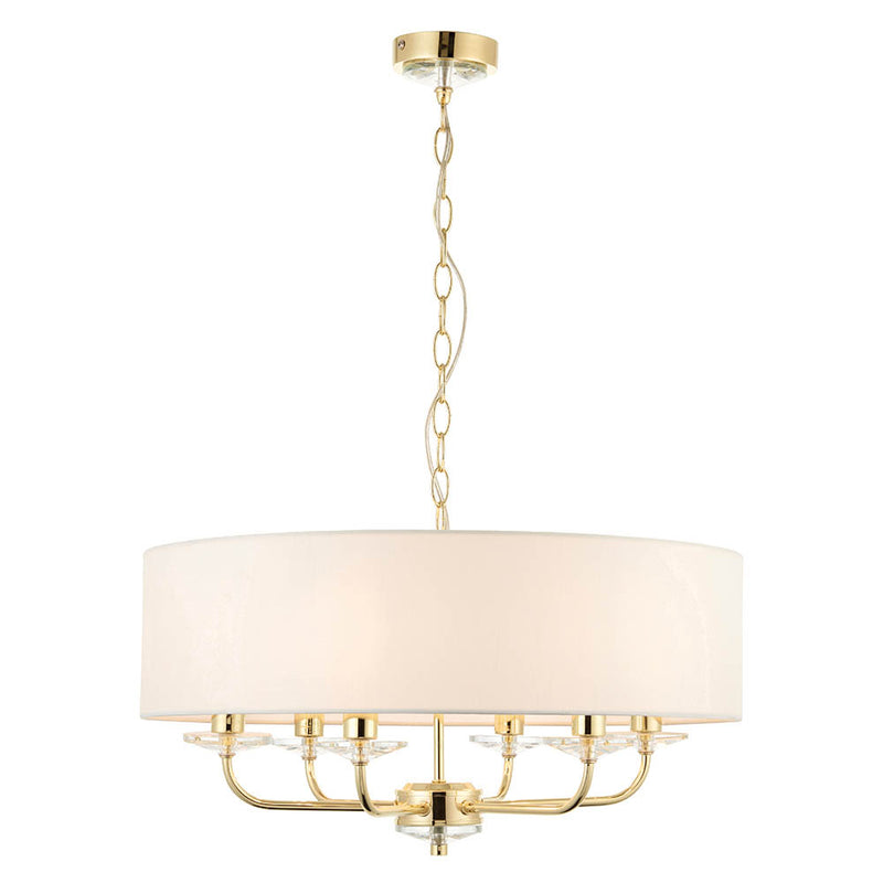 Nixon 6 Light Chandelier – alternative view in brass