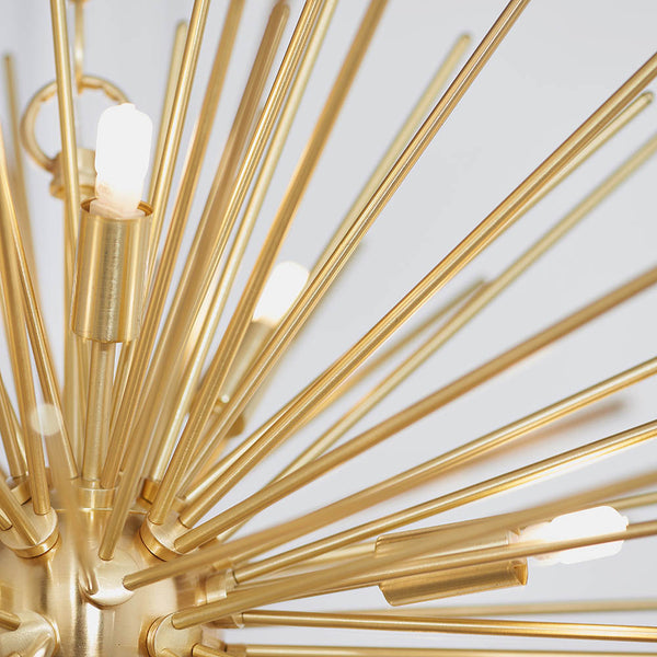 Orta 9 Light Sputnik Pendant in satin brass shown in a room setting